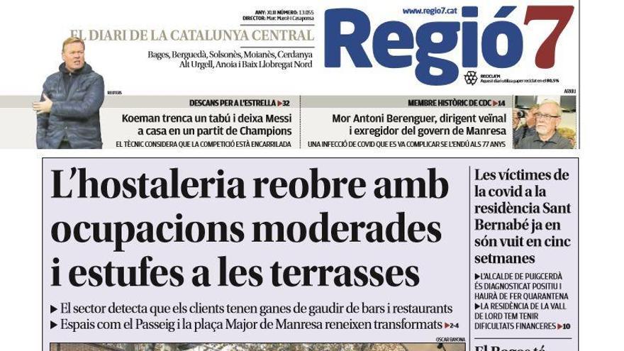 La portada de Regió7 d&#039;aquest dimarts, 24 de novembre