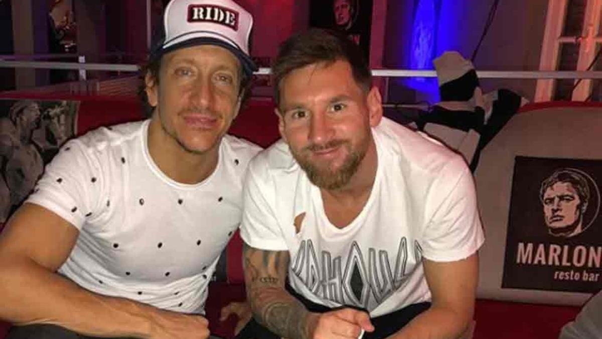 Messi, junto a su amigo Nicolás Vázquez