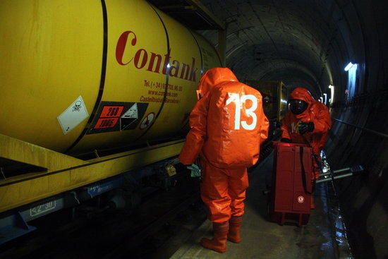 Simulacre de sinistre en el túnel del Pertús