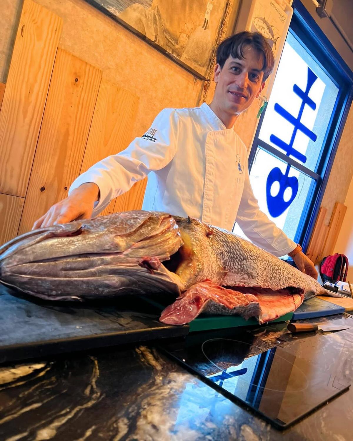Un corvina de 40 kilos capturada en aguas portuguesas llega a este restaurante vigués