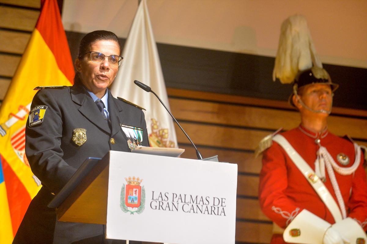 Carmen Delia Martín Mederos en un acto de honores y distinciones de la Policía Local.