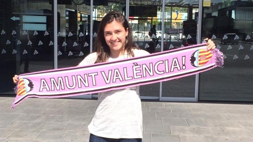 Natalia Gaitán, a su llegada a Valencia.