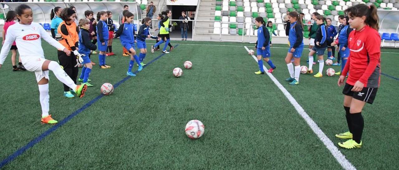 Entreno en Coia de la selección sub-12.