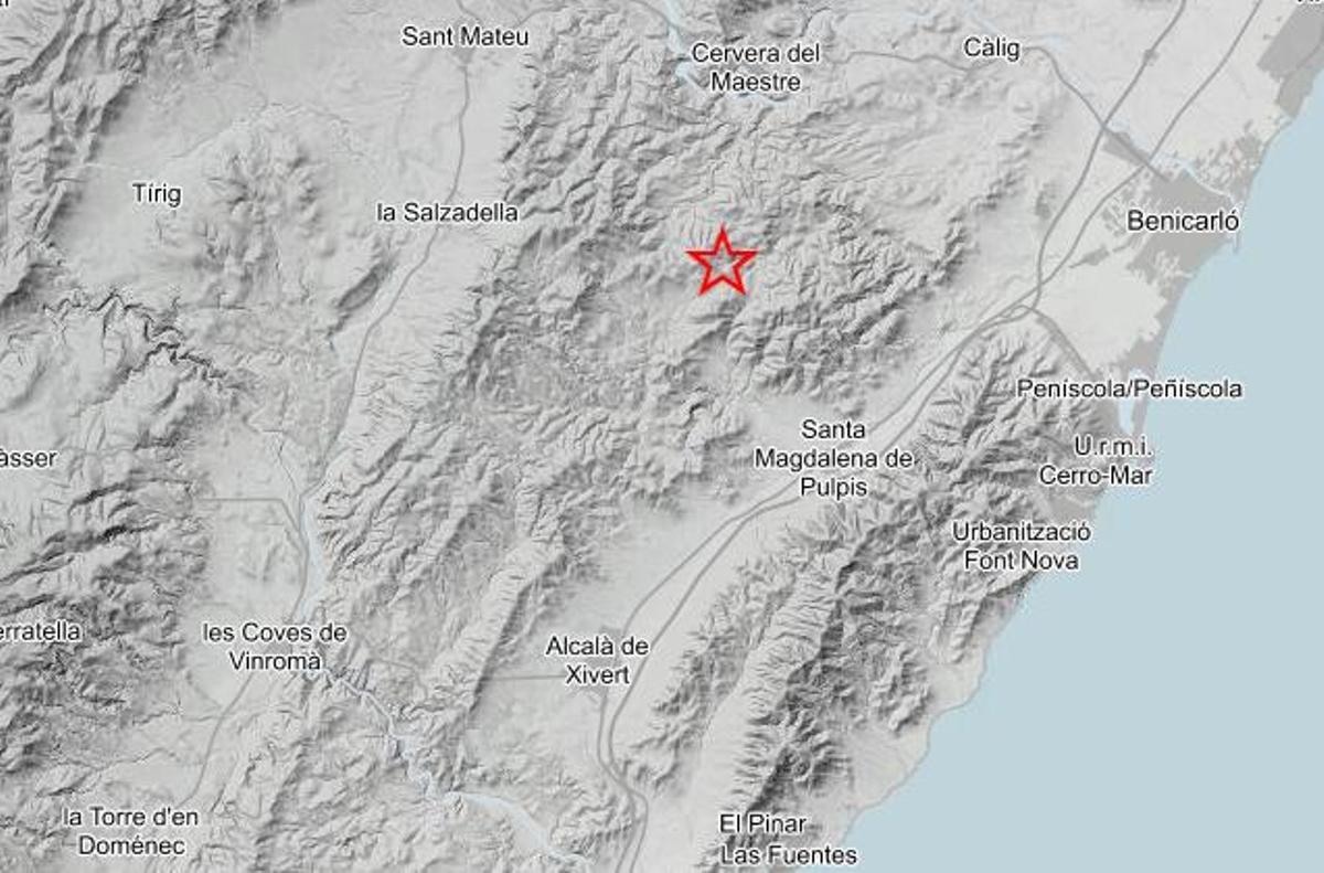 Localización exacta del epicentro del terremoto.