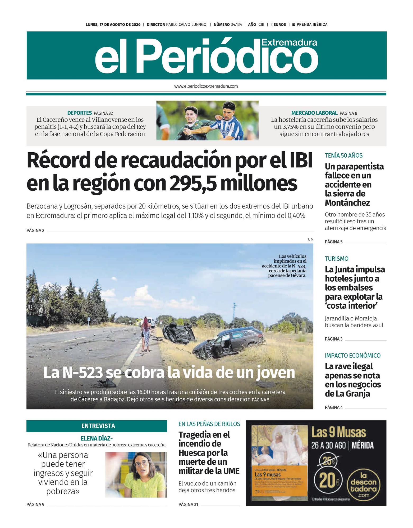 Consulta la portada correspondiente al día 17 de agosto de 2026