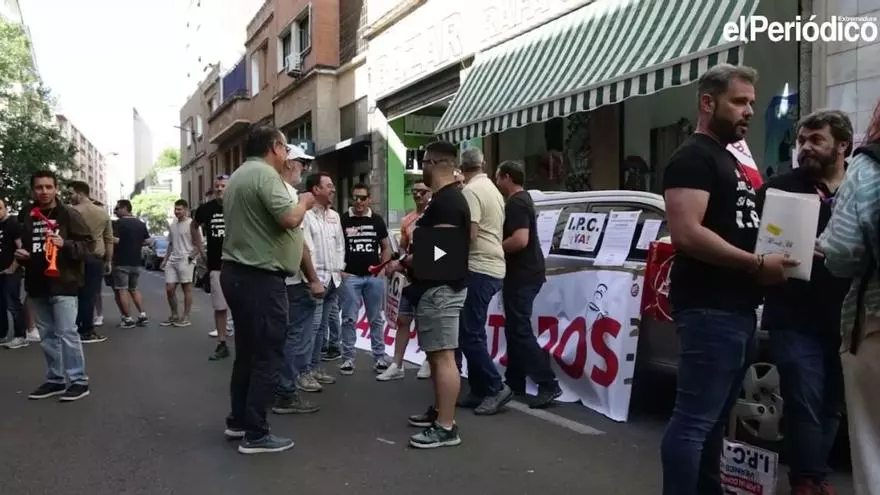 Vídeo | Así fue la protesta de los trabajadores de Iberdrola en Cáceres
