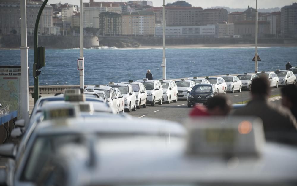 Huelga del sector del taxi en A Coruña