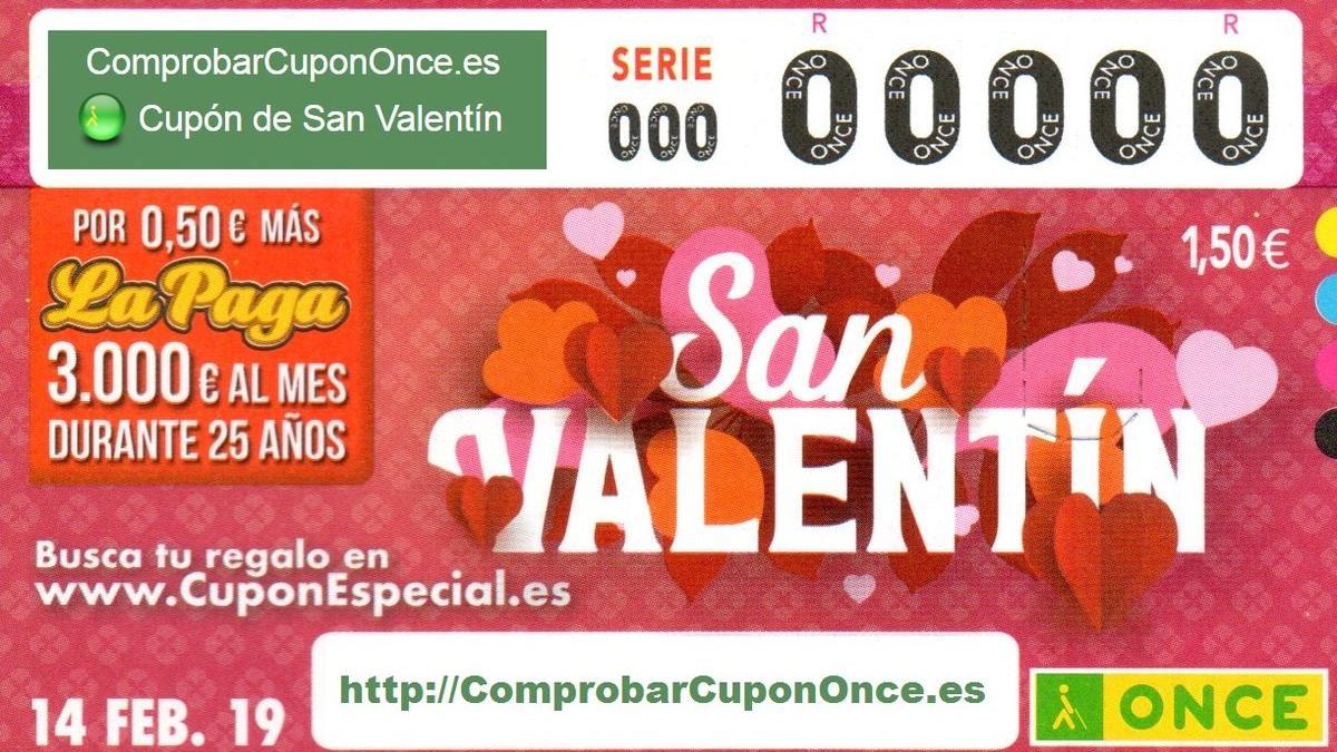 Cupón especial ONCE San Valentín 2019