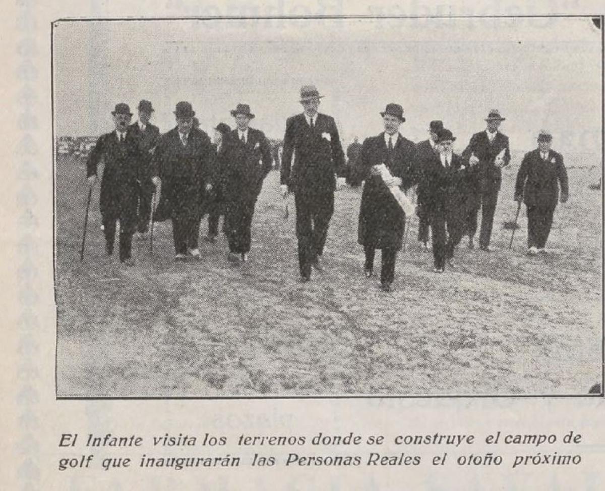 El infante Jaime de Borbón, hijo de Alfonso XIII, visita el futuro campo de golf de Málaga el 3 de diciembre de 1929.