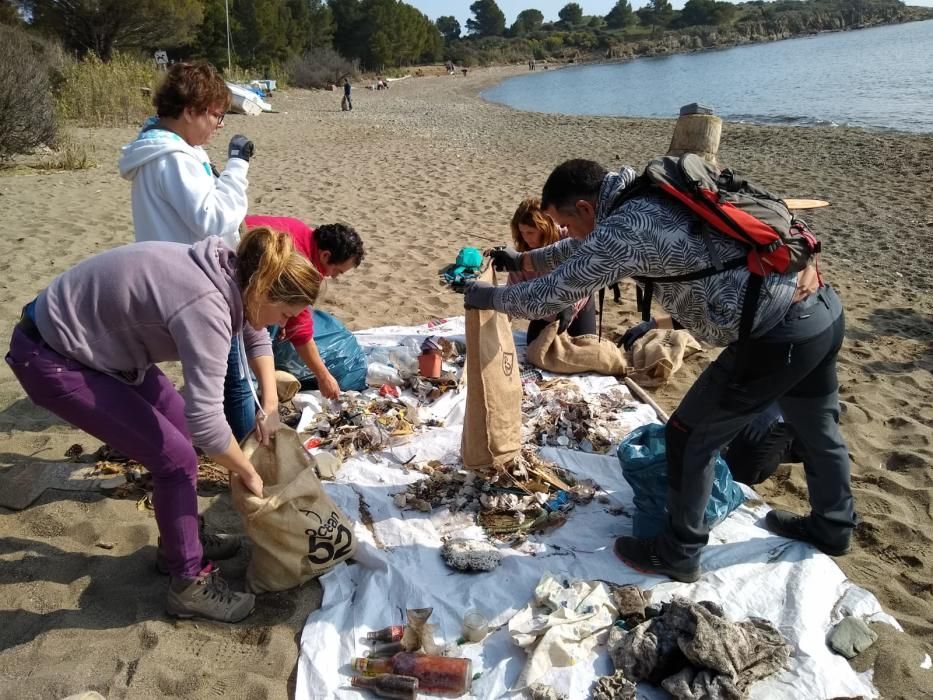 Els voluntaris de Platges Netes en plena feina