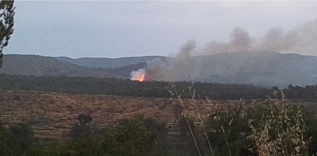 Momentos iniciales del fuego en Caudiel.