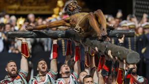 Un momento de la procesión del Cristo de la Buena Muerte, en Málaga.