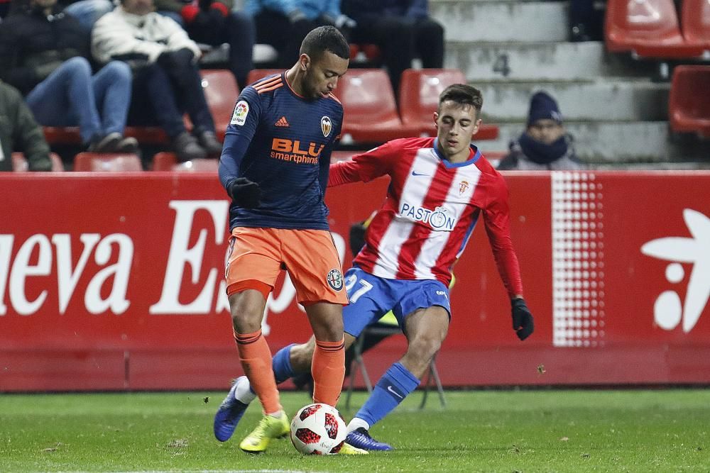 El partido de Copa entre el Sporting y el Valencia, en imágenes