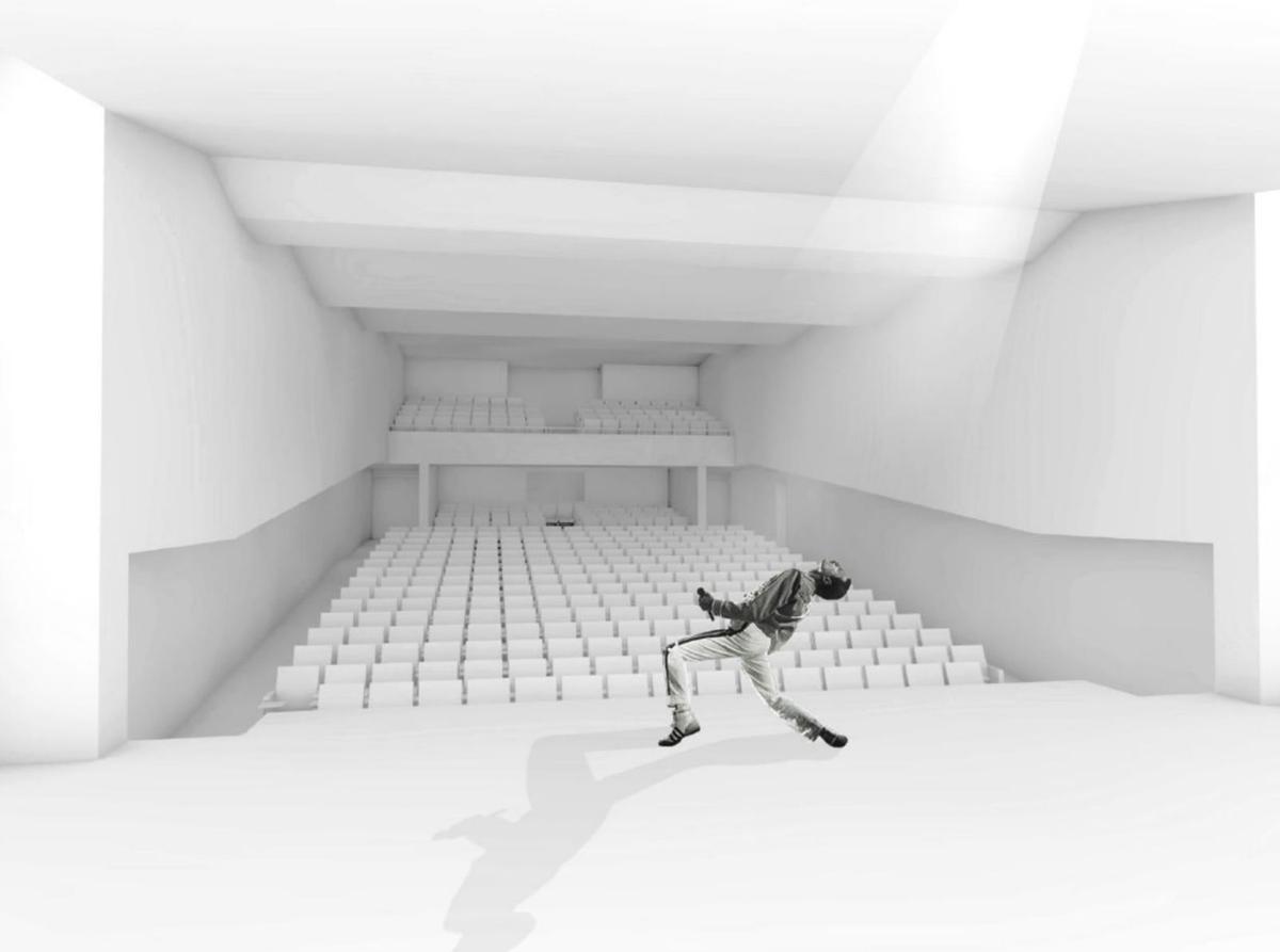 Recreación del auditorio, con 315 asientos entre el patio de butacas y el anfiteatro.