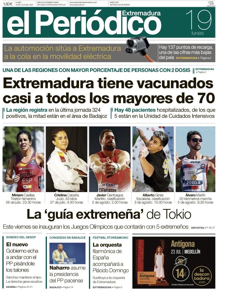 Consulta la portada correspondiente al día 19 de julio del 2021