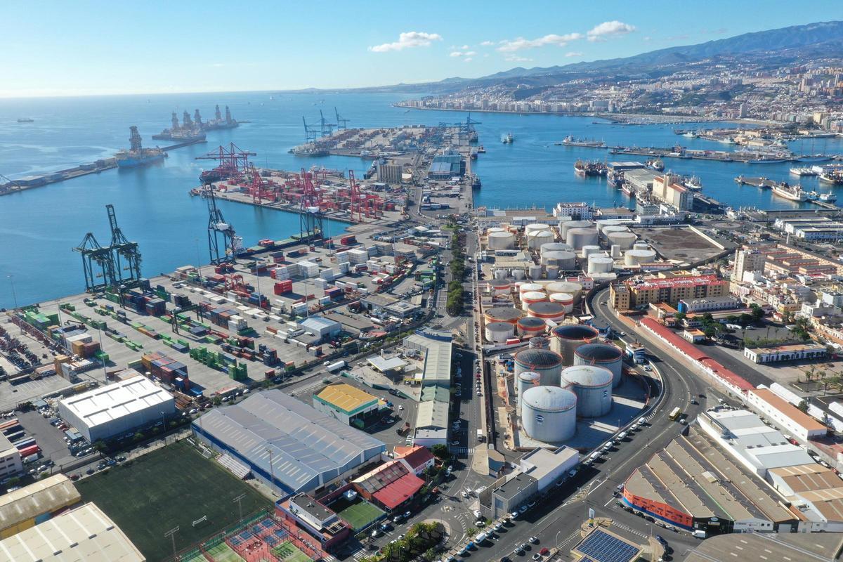 Vista panorámica del Puerto de Las Palmas