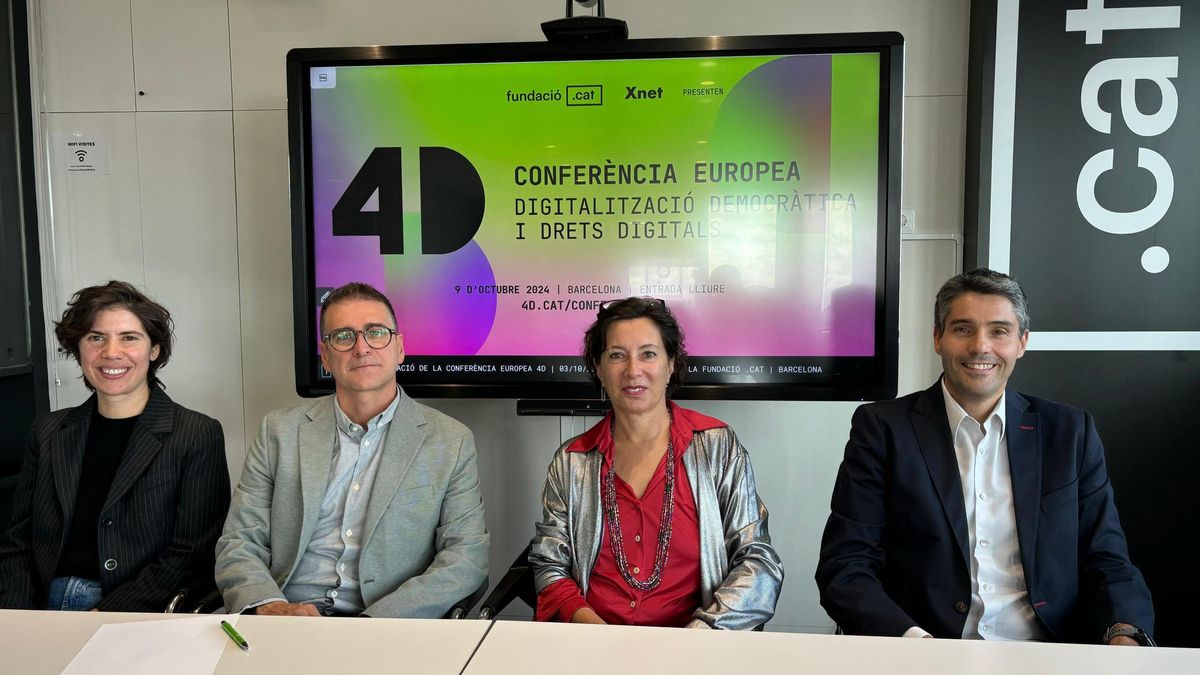 Dirigentes de Xnet y Fundació puntCAT, organizadores de la Conferencia Europea 4D
