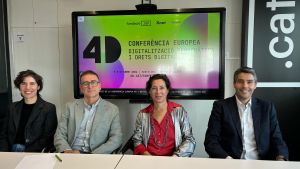 Dirigentes de Xnet y Fundació puntCAT, organizadores de la Conferencia Europea 4D