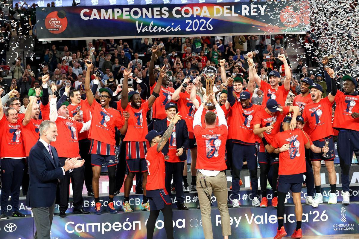 Celebración del Baskonia tras ganar la Copa del Rey.
