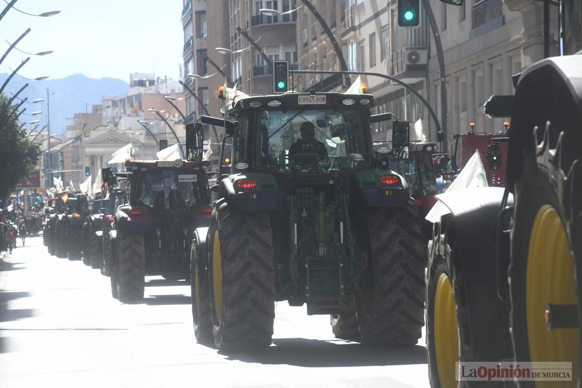 Miles de agricultores y ganaderos toman las calles de Murcia