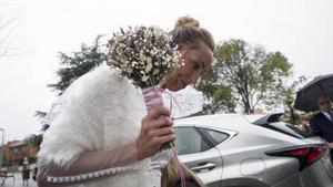 Gemma Mengual, a su llegada al restaurante de Sant Cugat, el sábado.