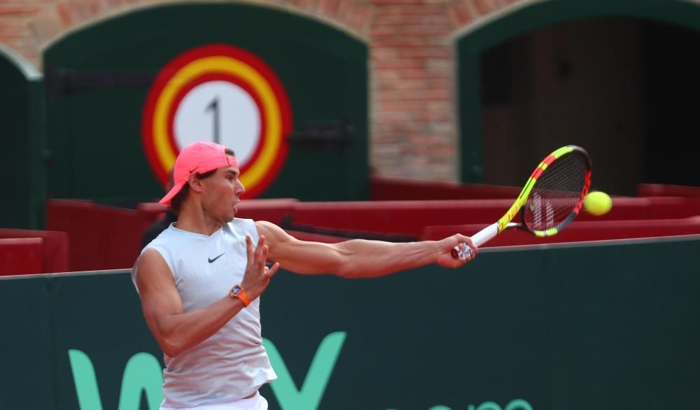 Rafa Nadal y David Ferrer entrenan en Valencia