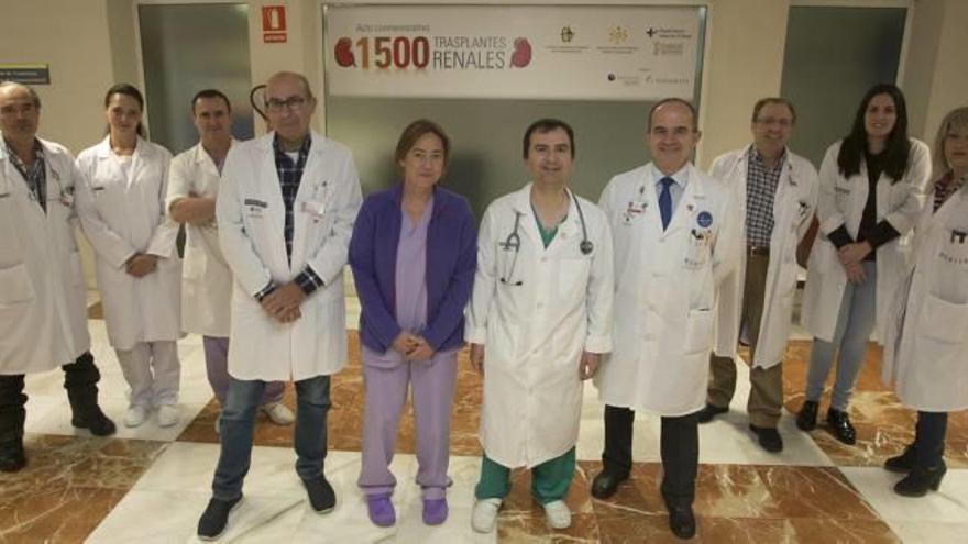 El equipo de trasplantes del Hospital General de Alicante que ha protagonizado todo un récord de intervenciones, en una imagen de ayer.