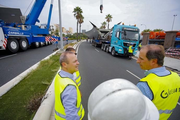 Instalación piezas centrales de la Pasarela Onda A