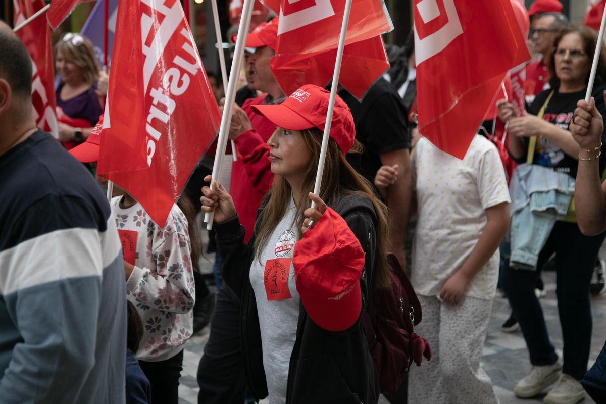 La manifestación por el Día del Trabajador en Cartagena, en imágenes