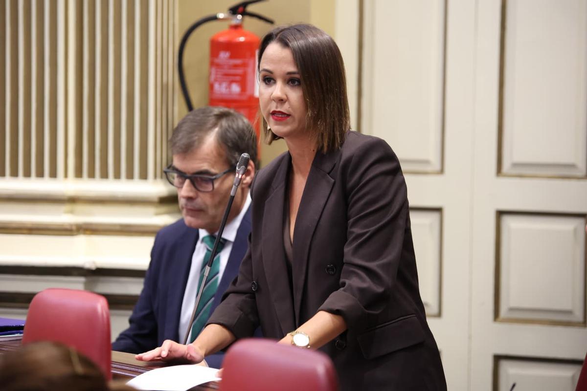 La diputada Jennifer Curbelo interviene desde su escaño