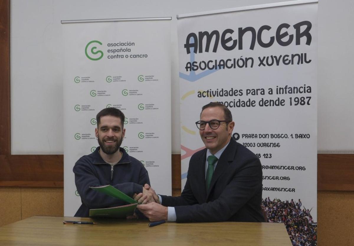 Los presidentes de Amencer y la AECC, en la firma del convenio. | FDV