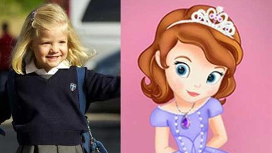 Combo con las imágenes de la Infanta Sofía y el nuevo personaje de Disney.