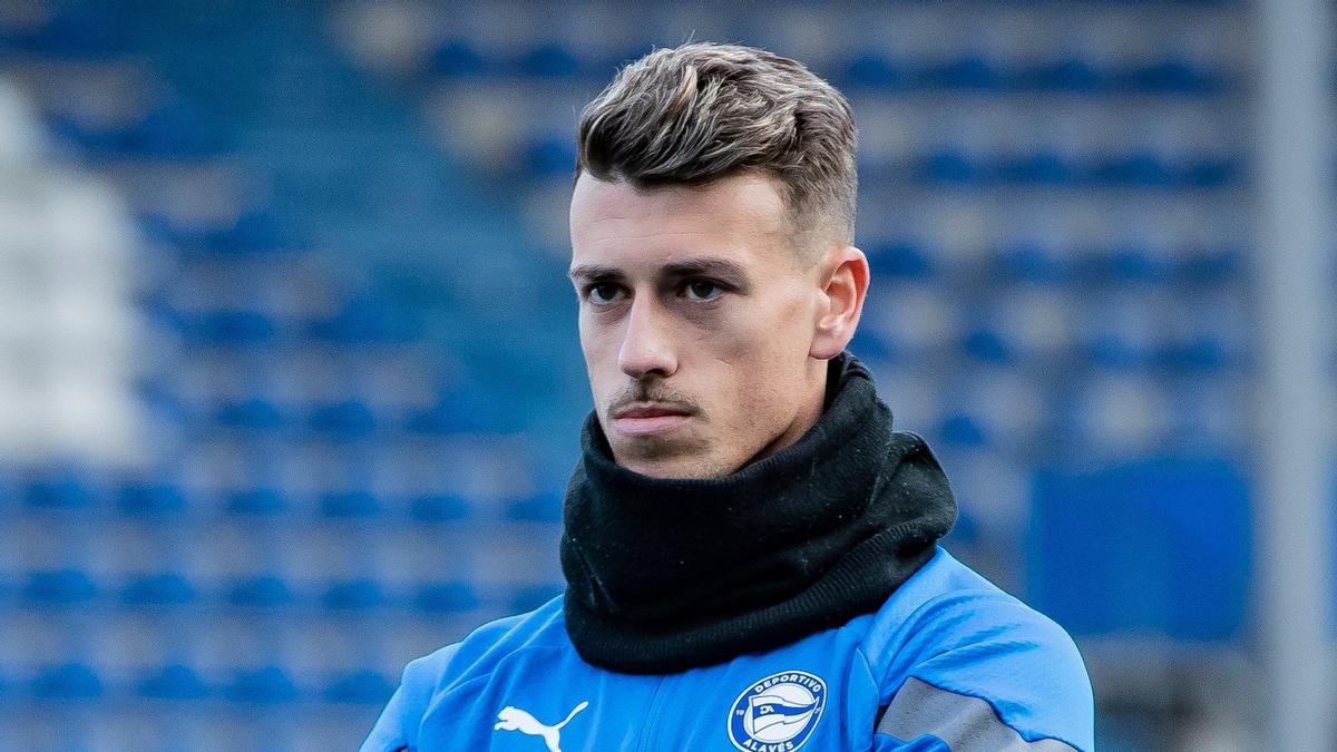 El montalbeño Antonio Blanco, en su primer entrenamiento con el Alavés.