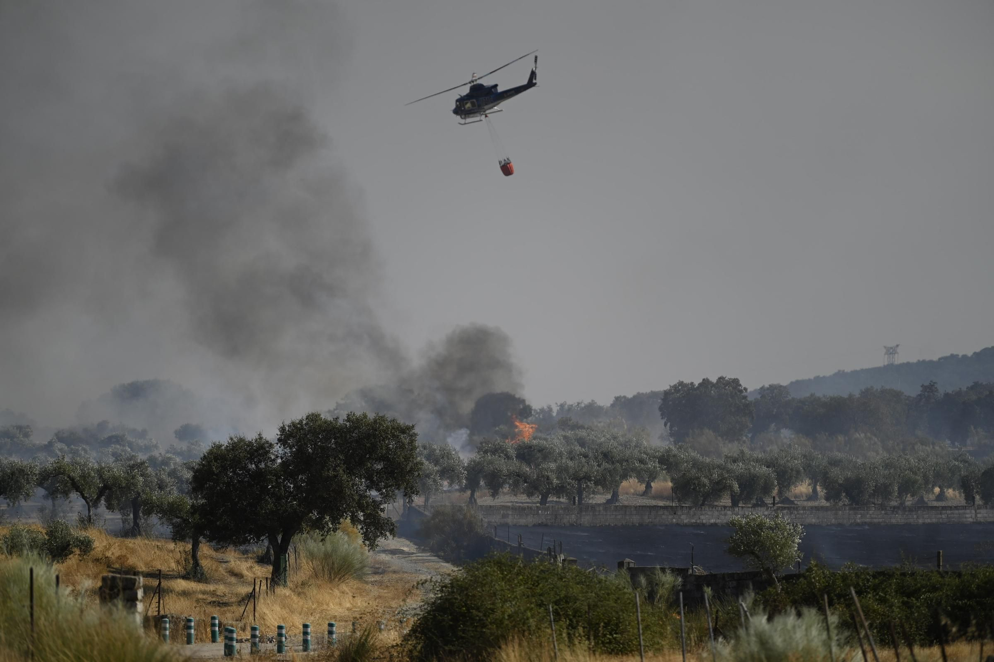 Así se está desarrollando el incendio de nivel 1 entre Arroyomolinos y Alcuéscar
