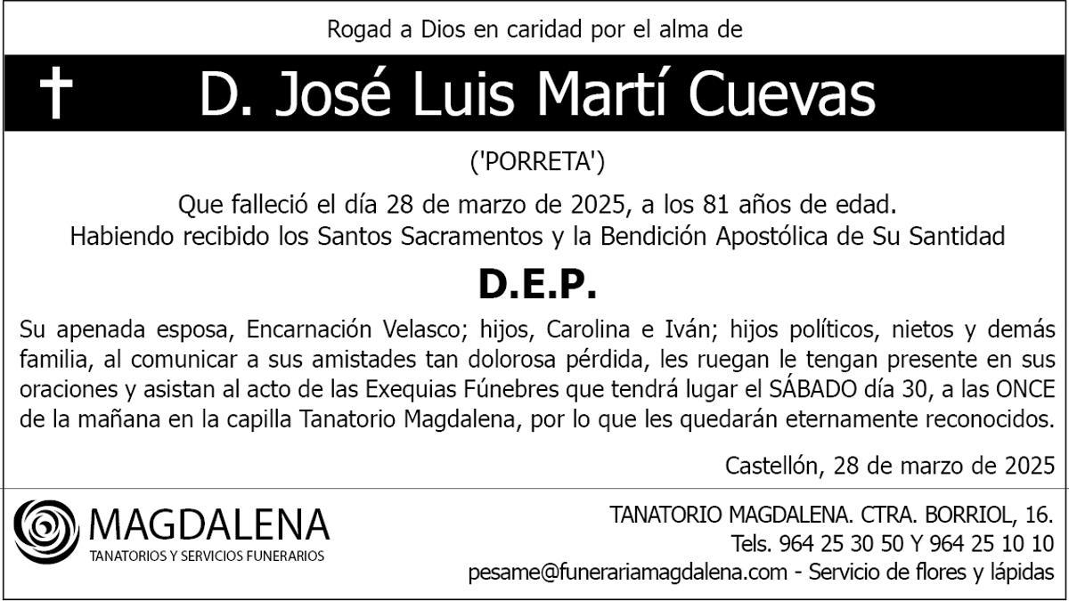 D. José Luis Martí Cuevas