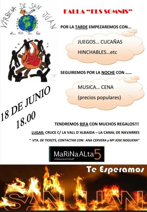 Els Somnis (Canal de Navarrés-Vall d'Albaida) tendrá juegos infantiles, música nocturna y rifa.