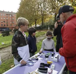 Acercamiento en el "Bosque comestible" de Avilés a las "maravillas microscópicas"