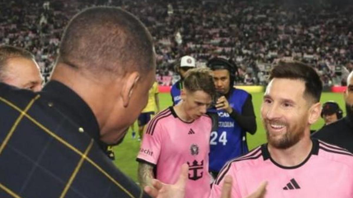 Encuentro entre Messi y Will Smith en el partido del Inter de Miami