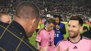 Encuentro entre Messi y Will Smith en el partido del Inter de Miami