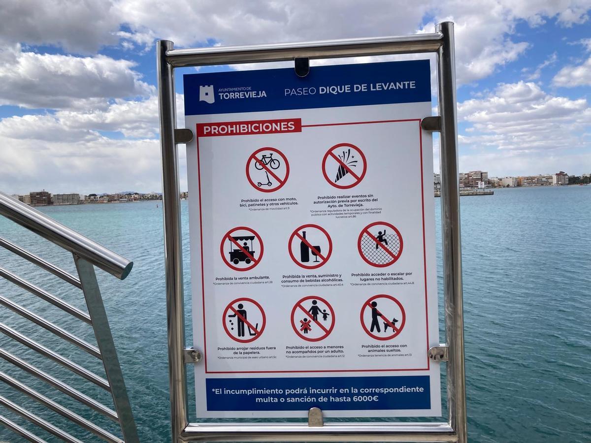 Catálogo de prohibiciones advertidas con cartelería por el Ayuntamiento