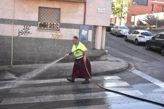 Galería | El Ayuntamiento de Cáceres intensifica las labores de baldeo y limpieza