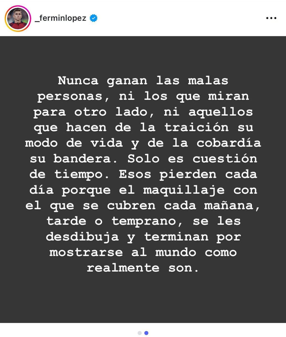 El post publicado por Fermín en Instagram.