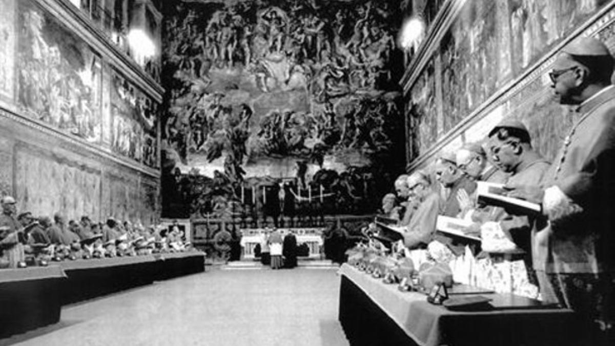 Capilla Sixtina 8 Los cardenales reunidos en el cónclave que eligió Papa a Juan Pablo II, en 1978.