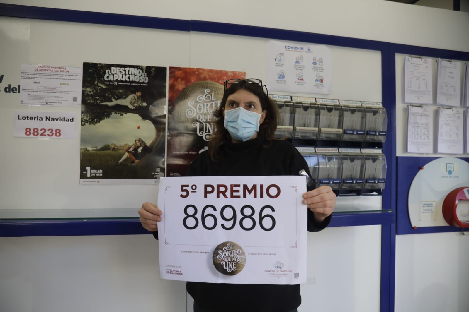 El 86.986, primer quinto premio de la Lotería de Navidad, vendido en Palma, Can Picafort y Calvià