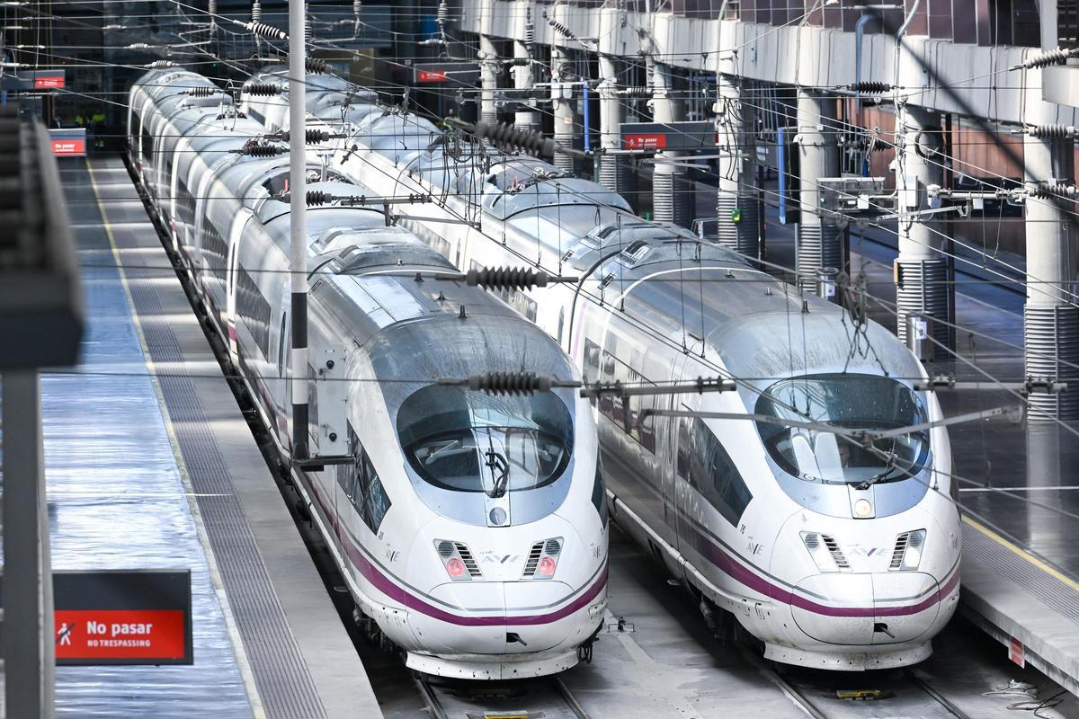 Trenes AVE en la estación Madrid-Puerta de Atocha-Almudena Grandes.