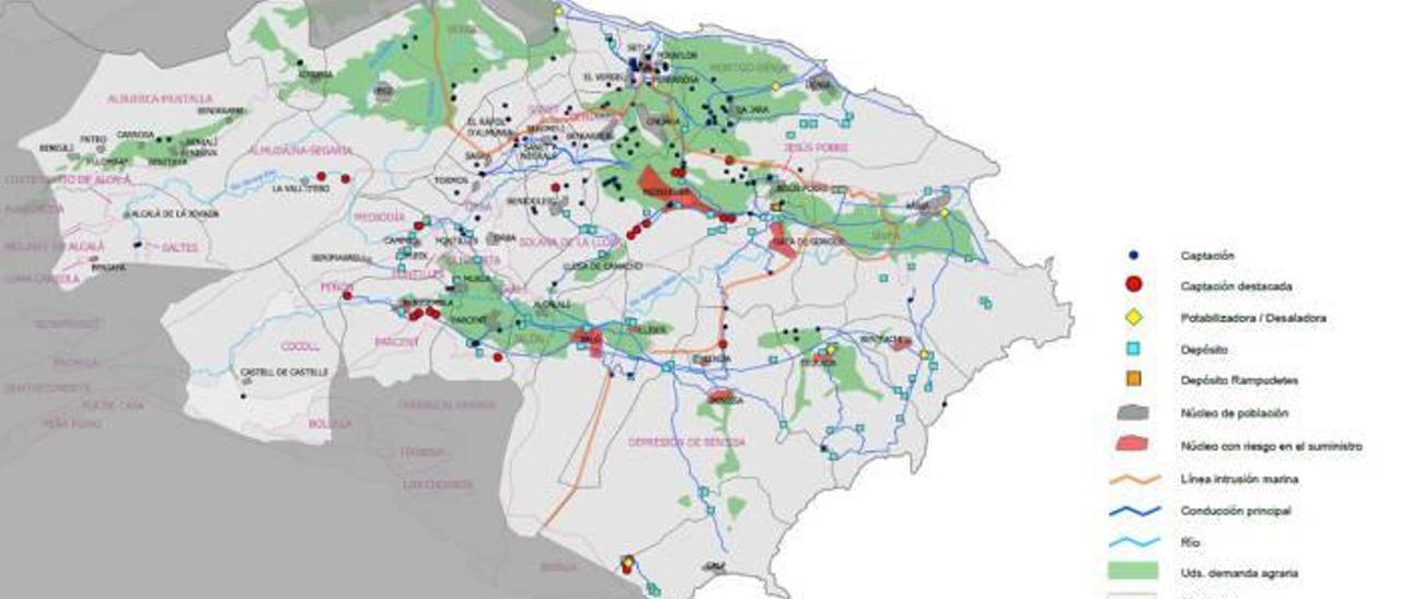 El consorcio plantea un trasvase de 29 millones de euros desde la Vall d&#039;Ebo al litoral sur de la Marina