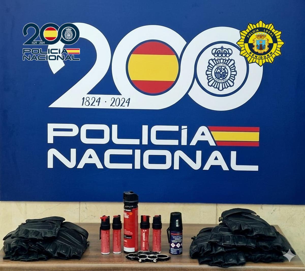 Material incautado en Benidorm.