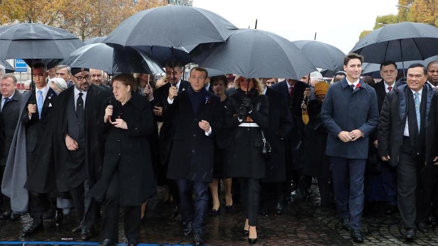 Macron insta a &#039;combatir por la paz&#039; en la ceremonia del centenario del armisticio de la primera guerra mundial