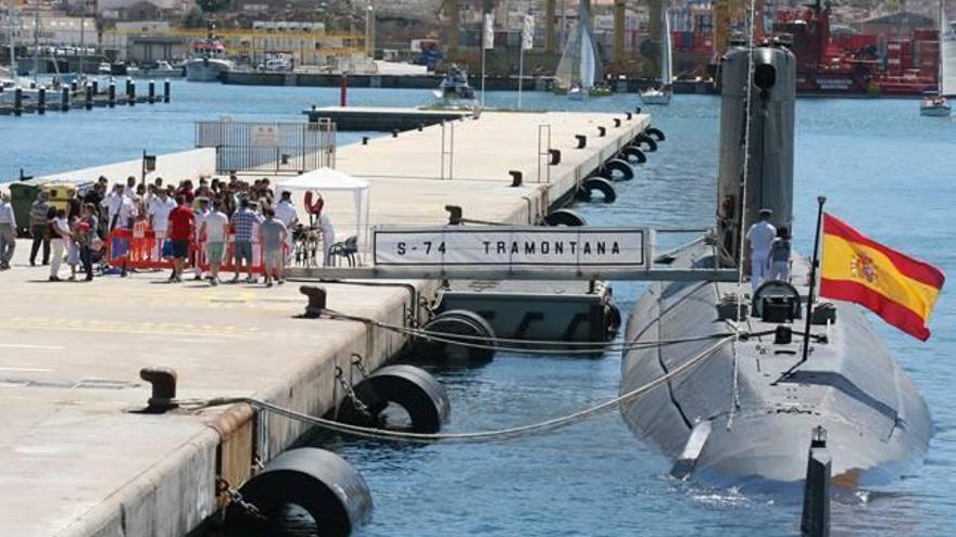 El submarino &#039;Tramontana&#039; atracado en el muelle de cruceros, en una imagen reciente.