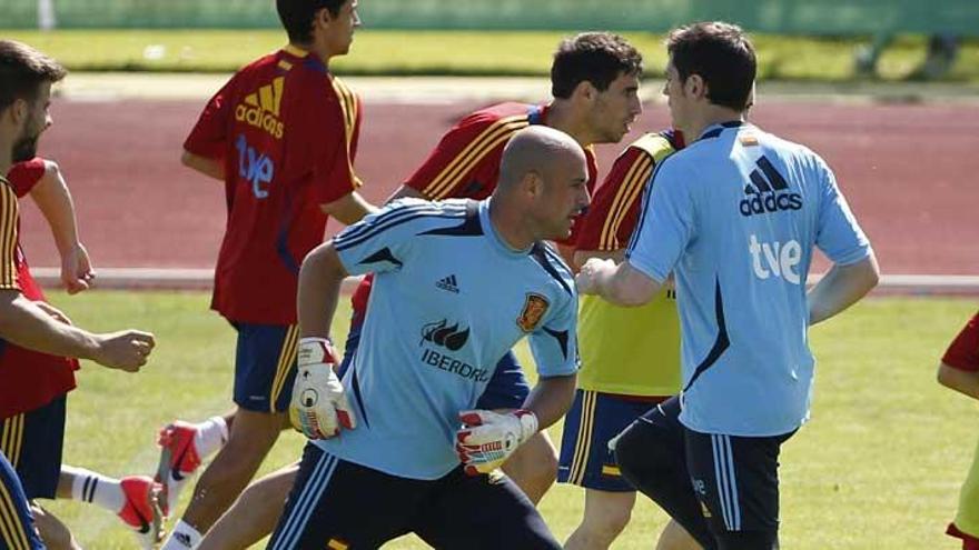 Los jugadores de la selección se han ejercitado en Las Rozas